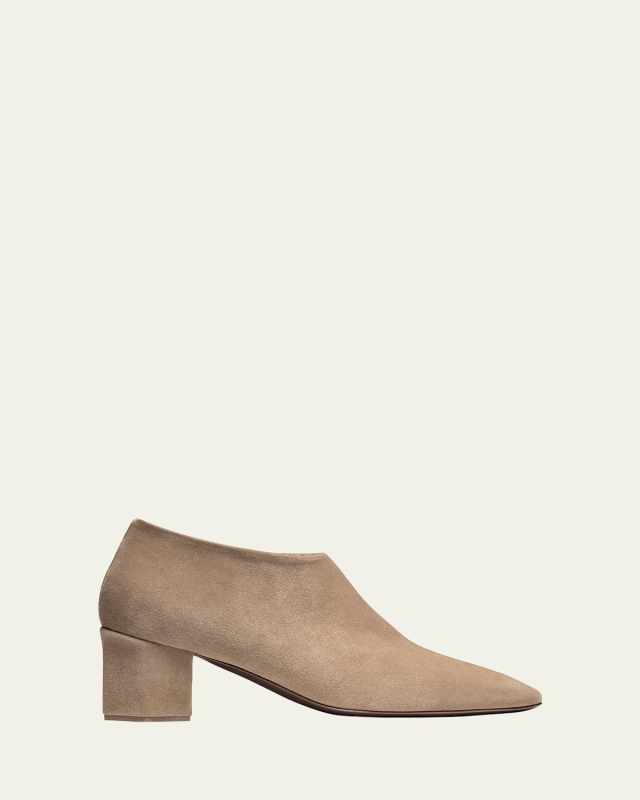 Palissandro Suede Low-Heeled Hexagon Booties